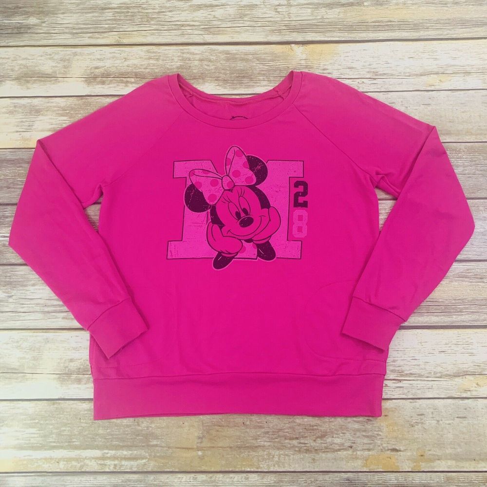 Disney Minnie Mouse Pink Sweater Size Large
